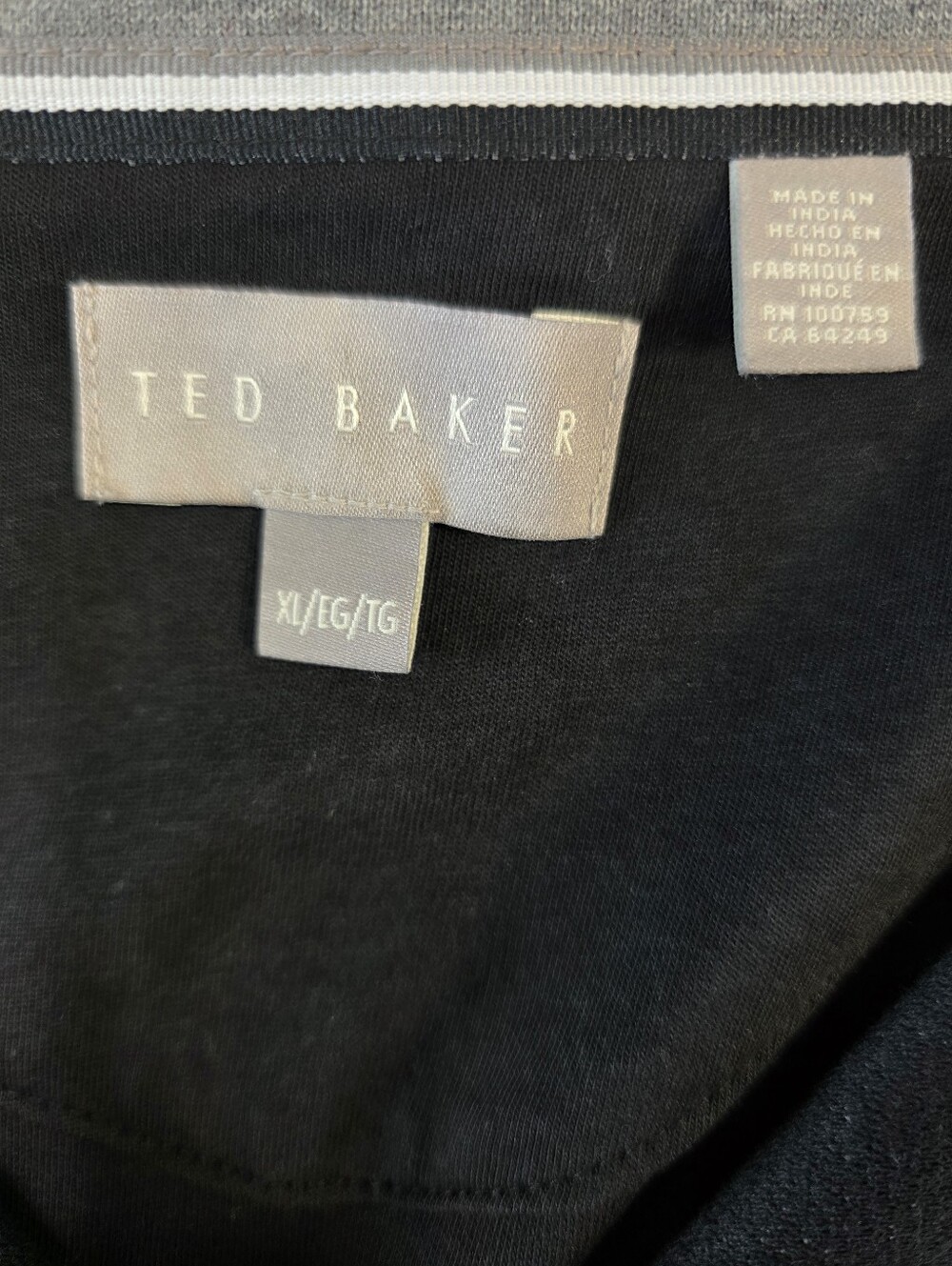 Ted Baker Men's XL Black Quarter Zip Pullover Cotton Blend Stretch Sweater - Picture 8 of 10